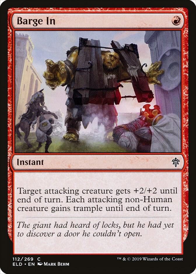 Barge In 112 card from Throne of Eldraine
