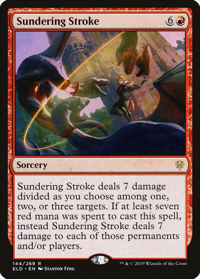Sundering Stroke 144 card from Throne of Eldraine