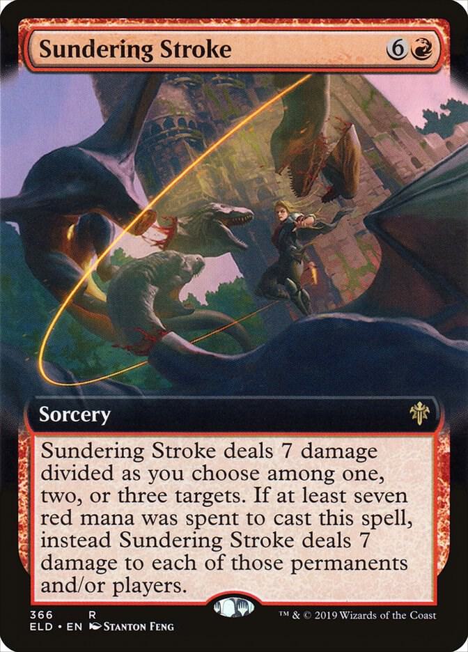 Sundering Stroke (Extended Art) 366 card from Throne of Eldraine