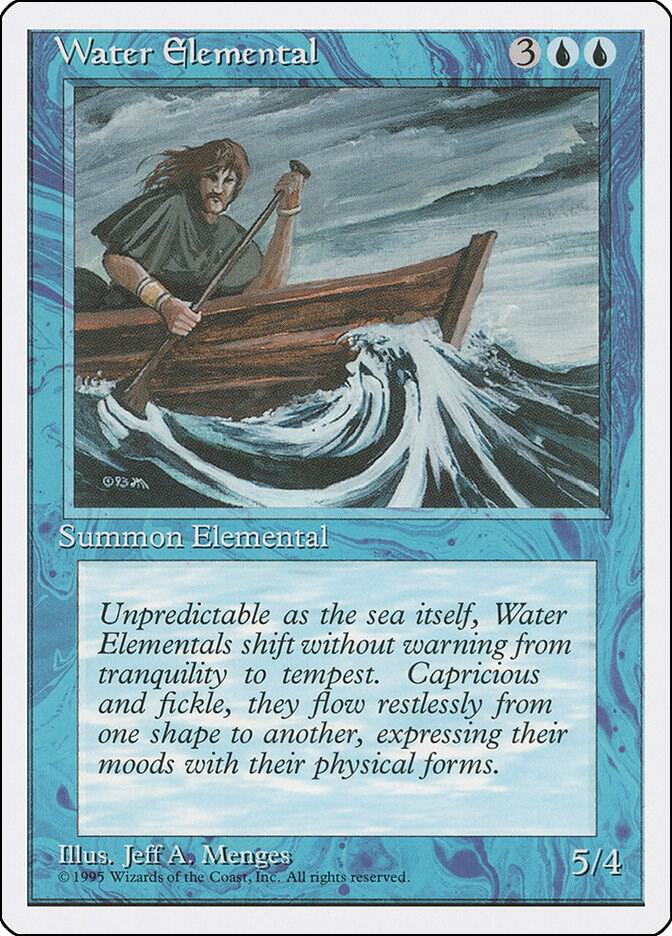 Water Elemental card from Fourth Edition
