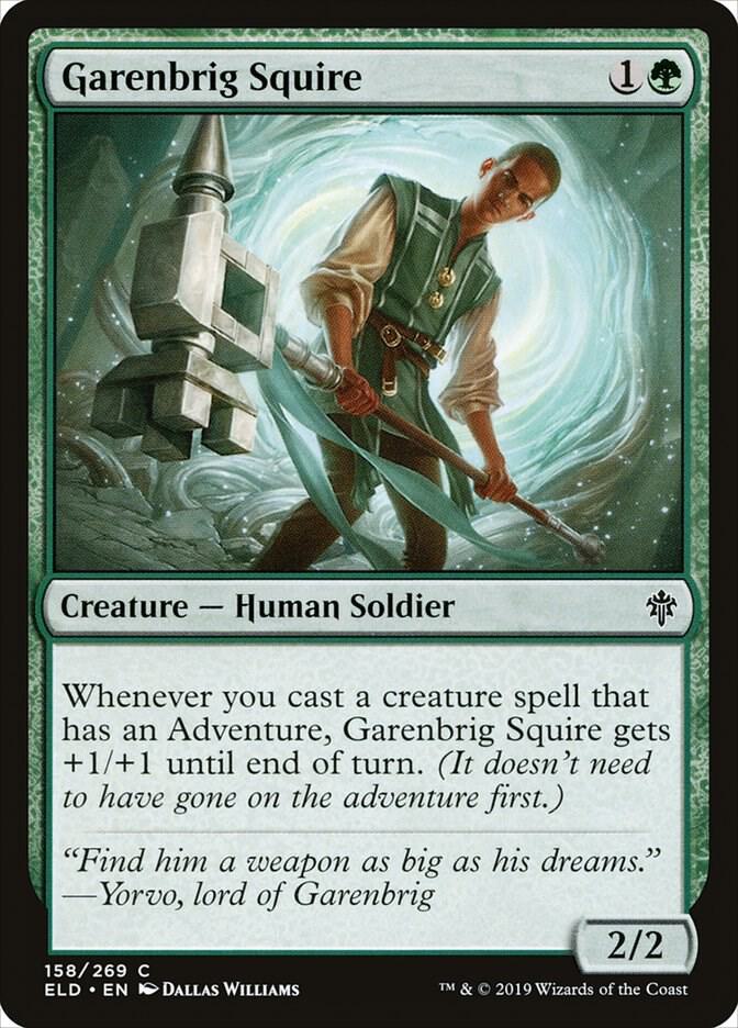 Garenbrig Squire 158 card from Throne of Eldraine