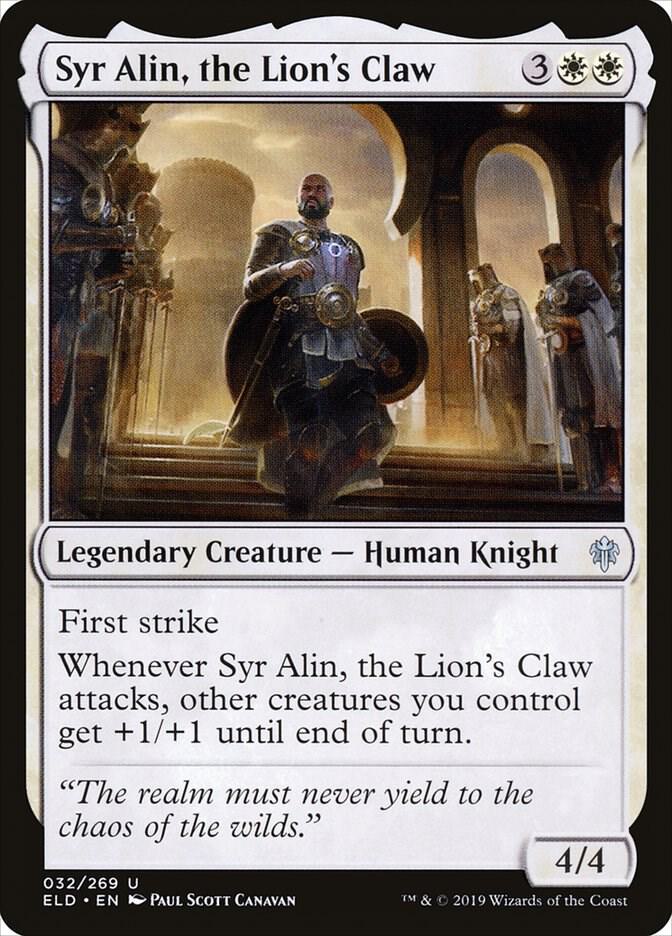 Syr Alin, the Lion's Claw 32 card from Throne of Eldraine