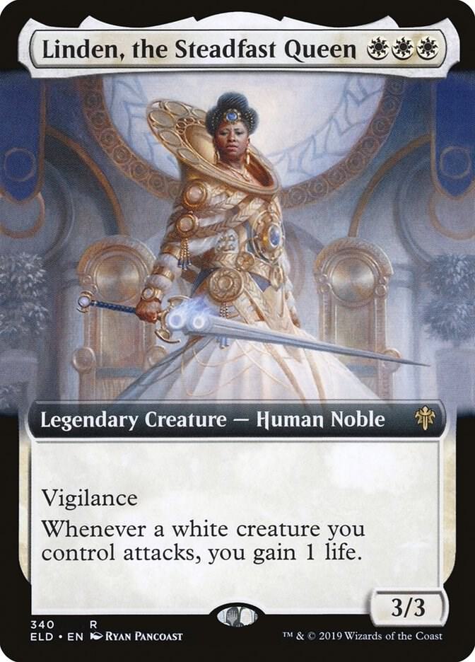 Linden, the Steadfast Queen (Extended Art) 340 card from Throne of Eldraine