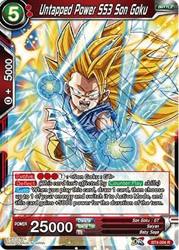 Untapped Power SS3 Son Goku (Shatterfoil) BT4-004 card from Draft Box 04 - Dragon Brawl