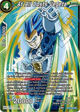 At All Costs Vegeta (Shatterfoil) BT4-030 card from Draft Box 04 - Dragon Brawl