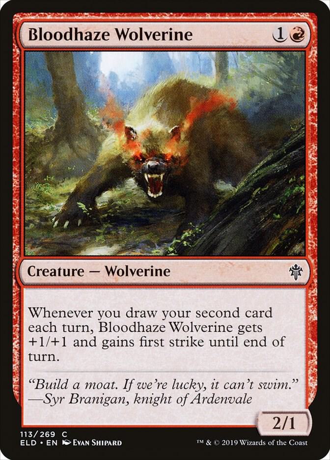 Bloodhaze Wolverine 113 card from Throne of Eldraine