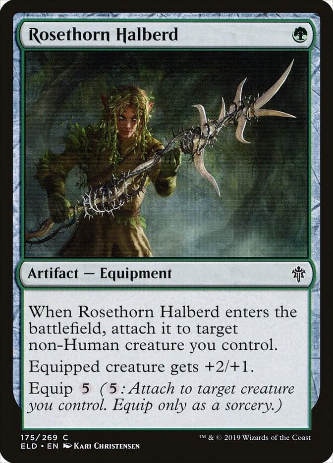 Rosethorn Halberd 175 card from Throne of Eldraine