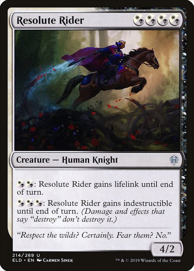 Resolute Rider 214 card from Throne of Eldraine