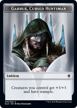 Emblem - Garruk, Cursed Huntsman 19 card from Throne of Eldraine