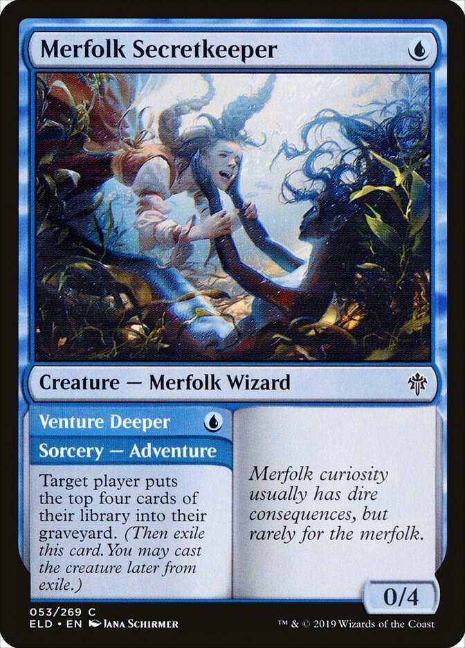 Merfolk Secretkeeper 53 card from Throne of Eldraine