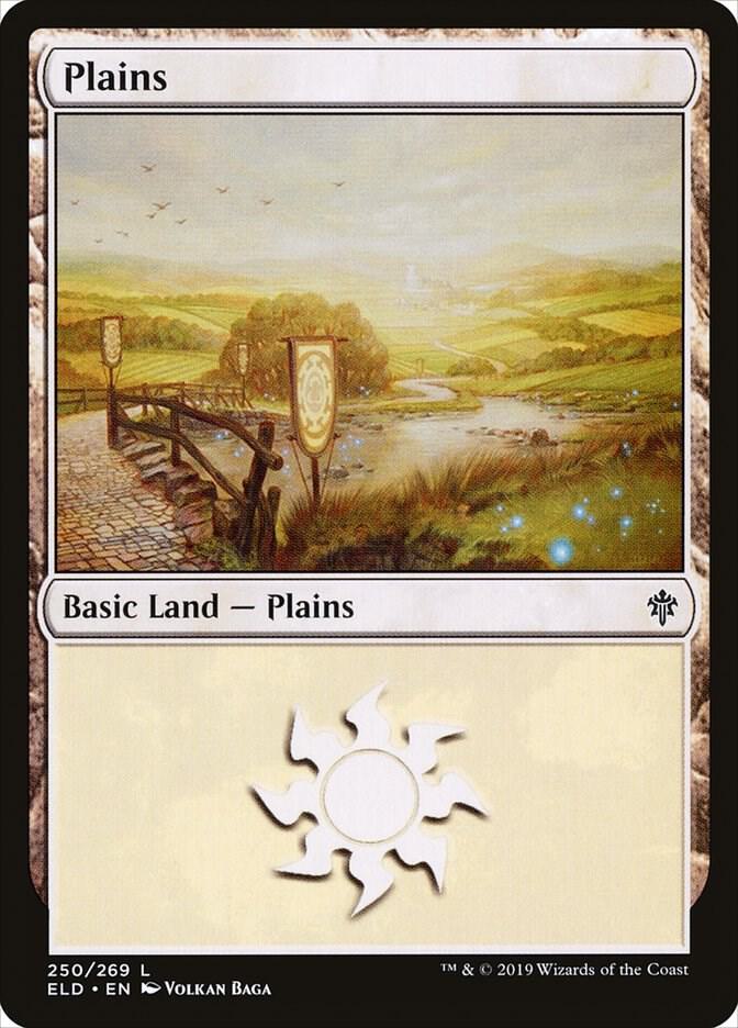 Plains 250 card from Throne of Eldraine