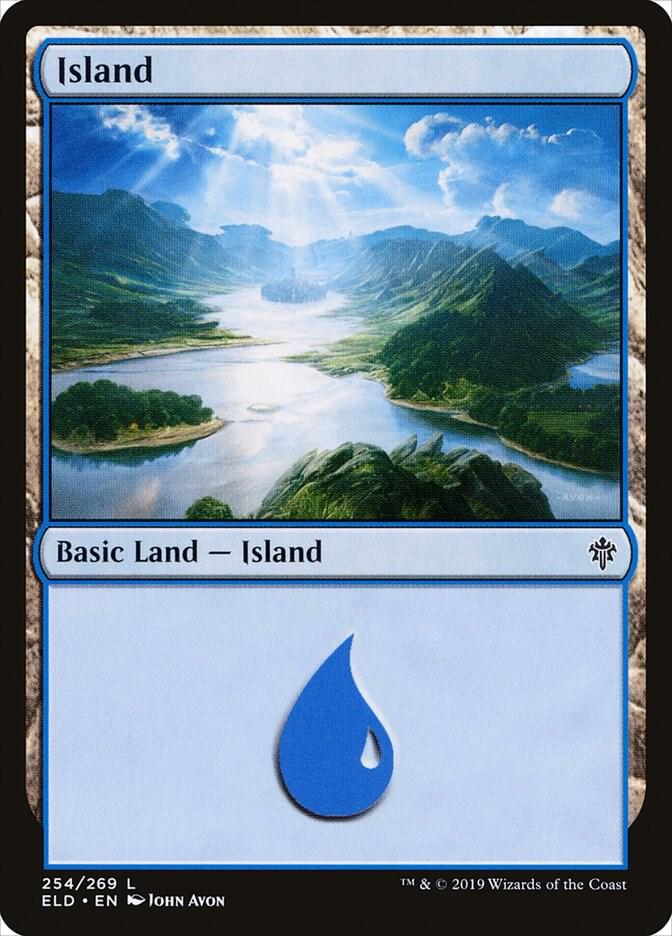 Island 254 card from Throne of Eldraine