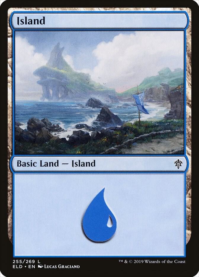 Island 255 card from Throne of Eldraine