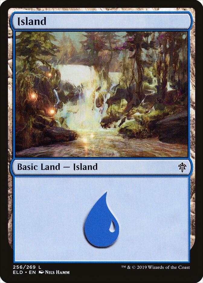 Island 256 card from Throne of Eldraine