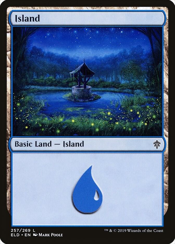 Island 257 card from Throne of Eldraine
