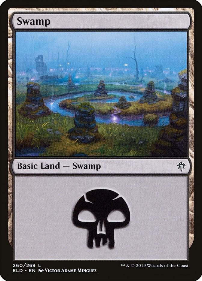 Swamp 260 card from Throne of Eldraine