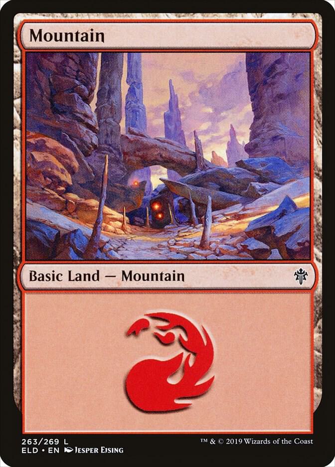 Mountain 263 card from Throne of Eldraine
