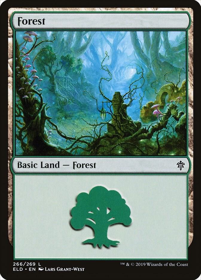 Forest 266 card from Throne of Eldraine