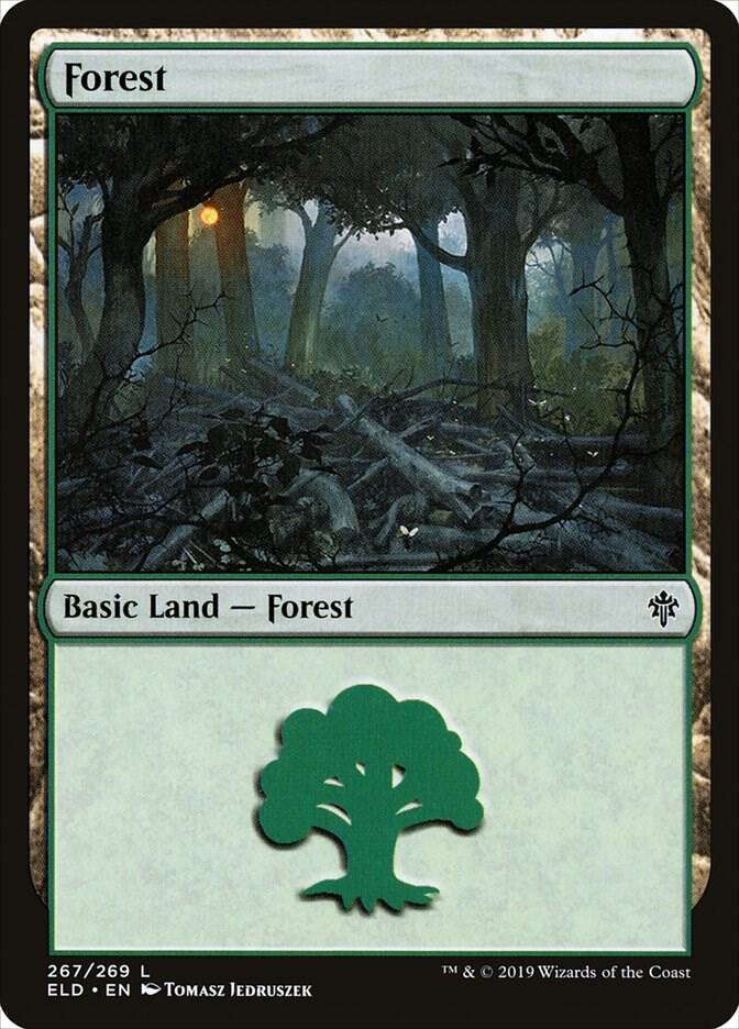 Forest 267 card from Throne of Eldraine