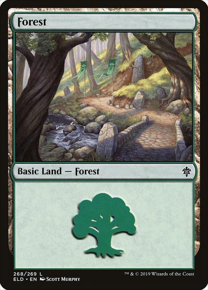 Forest 268 card from Throne of Eldraine