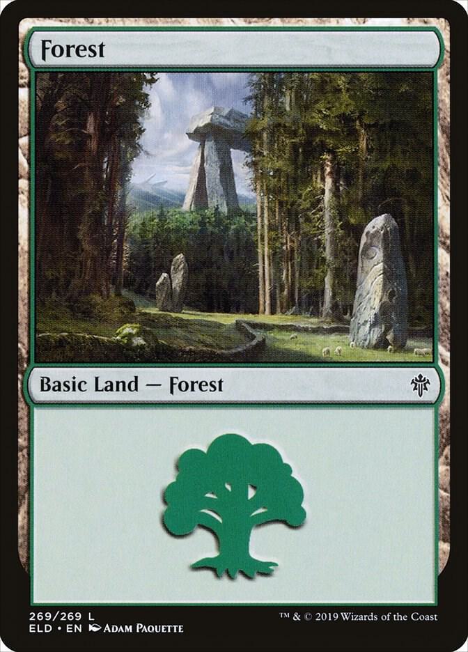 Forest 269 card from Throne of Eldraine