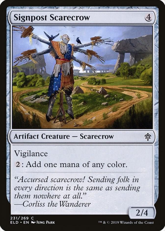 Signpost Scarecrow 231 card from Throne of Eldraine