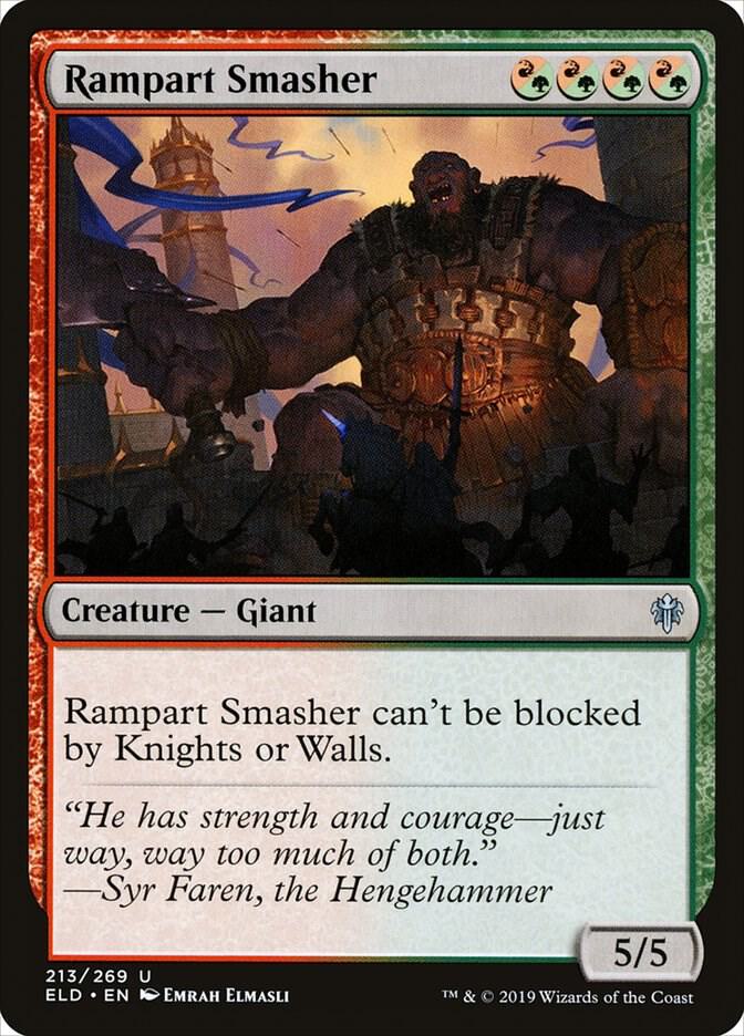 Rampart Smasher 213 card from Throne of Eldraine