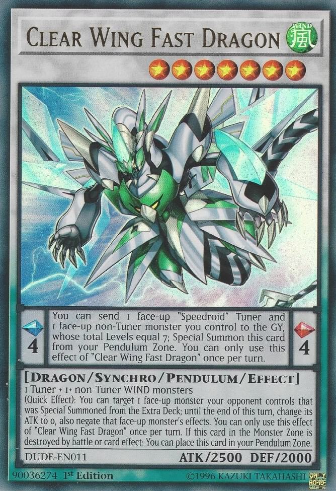 Clear Wing Fast Dragon DUDE-EN011 card from Duel Devastator