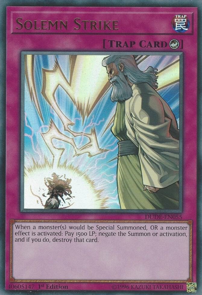 Solemn Strike DUDE-EN055 card from Duel Devastator