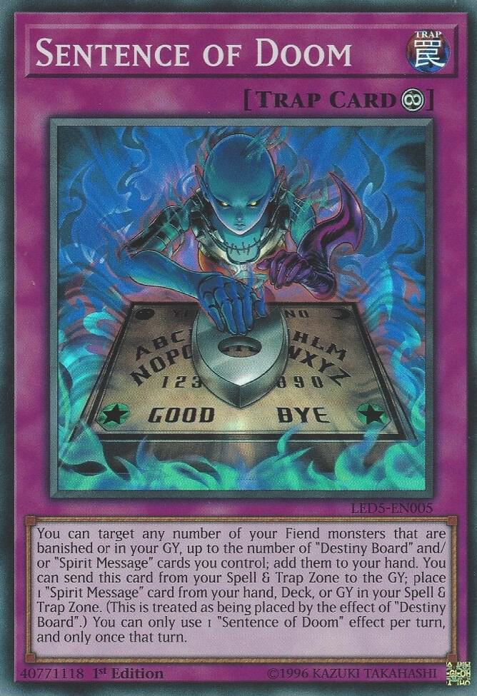 Sentence of Doom LED5-EN005 card from Legendary Duelists: Immortal Destiny