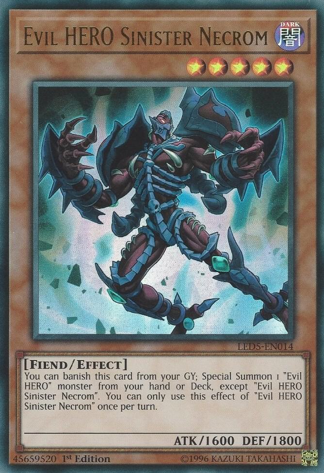 Evil HERO Sinister Necrom LED5-EN014 card from Legendary Duelists: Immortal Destiny