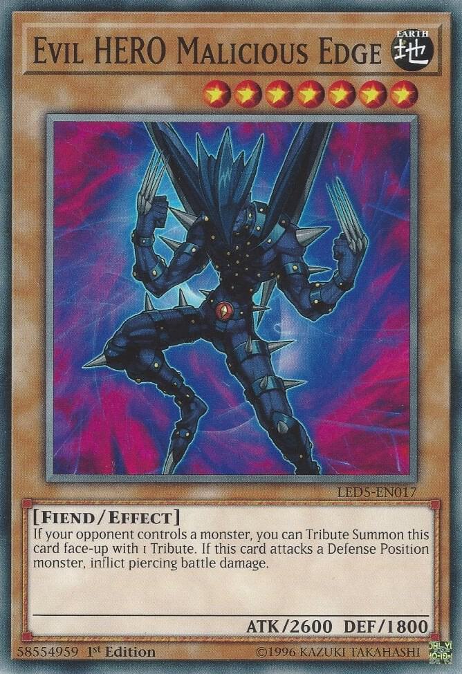 Evil HERO Malicious Edge LED5-EN017 card from Legendary Duelists: Immortal Destiny