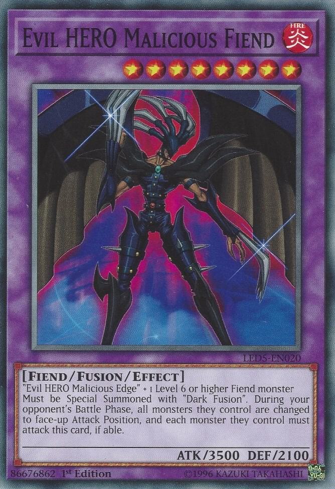 Evil HERO Malicious Fiend LED5-EN020 card from Legendary Duelists: Immortal Destiny