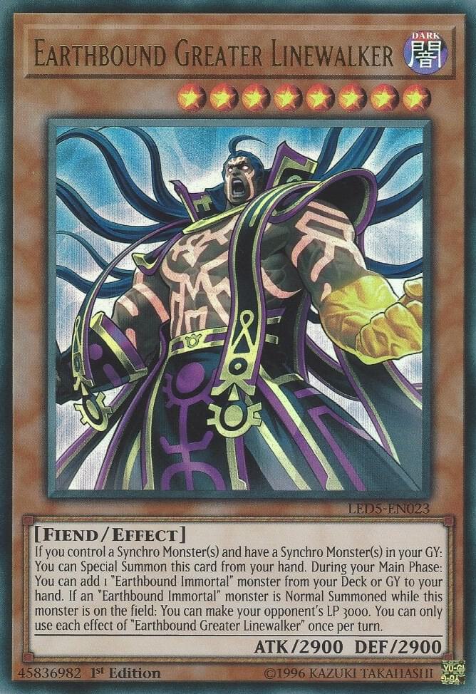 Earthbound Greater Linewalker LED5-EN023 card from Legendary Duelists: Immortal Destiny
