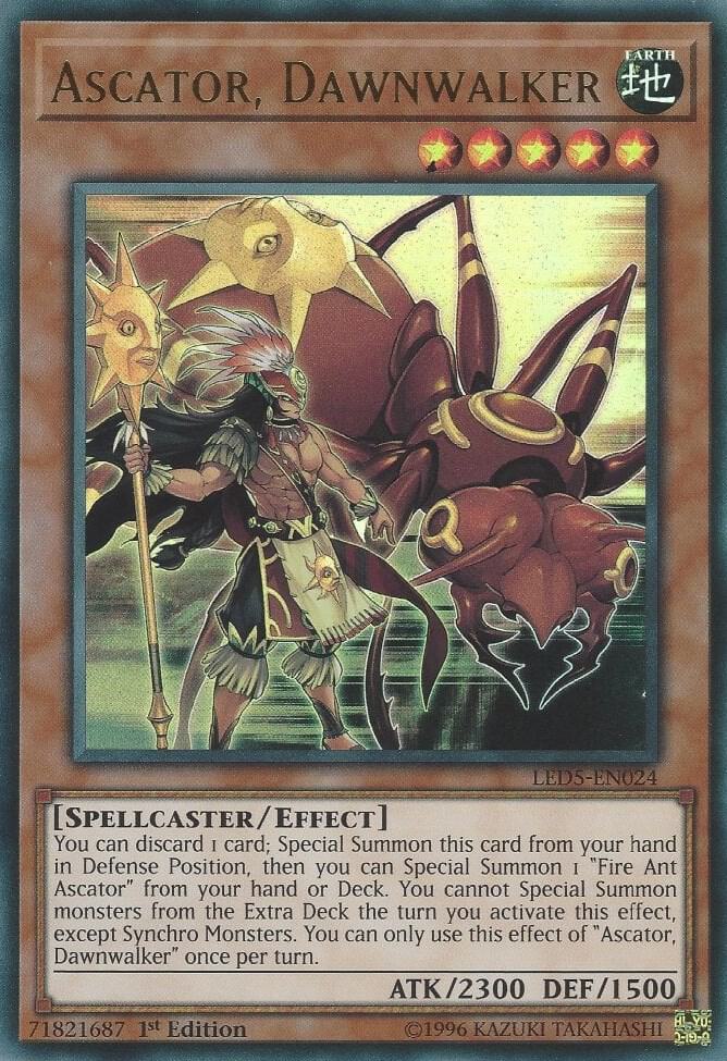 Ascator, Dawnwalker LED5-EN024 card from Legendary Duelists: Immortal Destiny