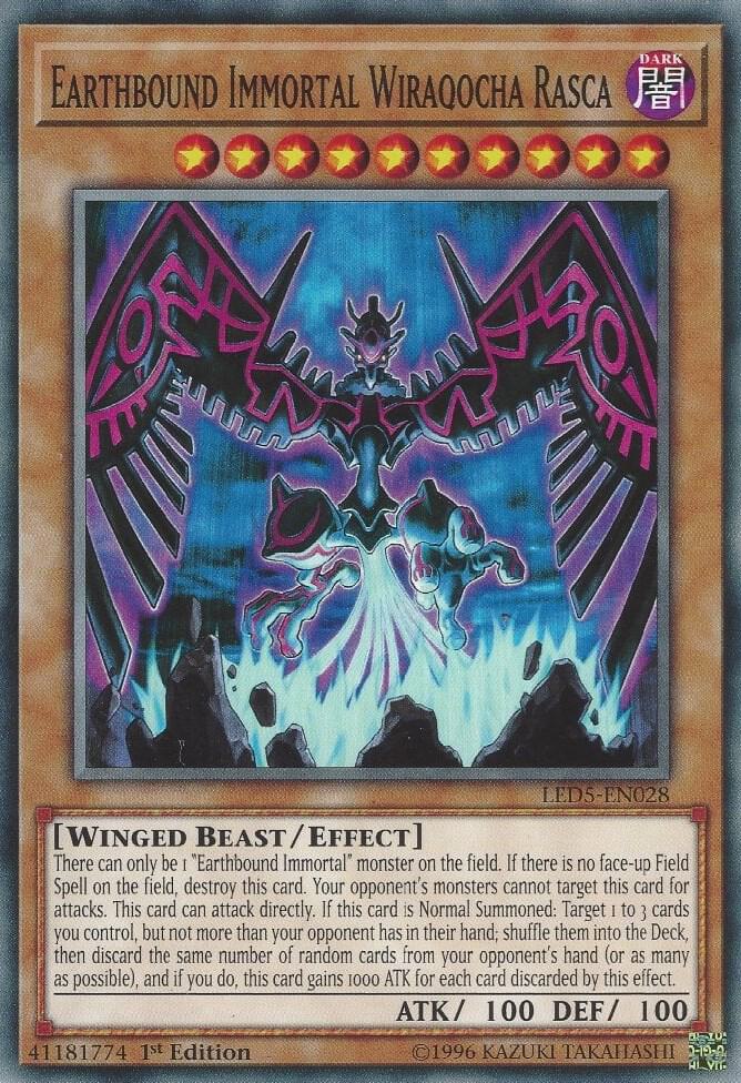 Earthbound Immortal Wiraqocha Rasca LED5-EN028 card from Legendary Duelists: Immortal Destiny