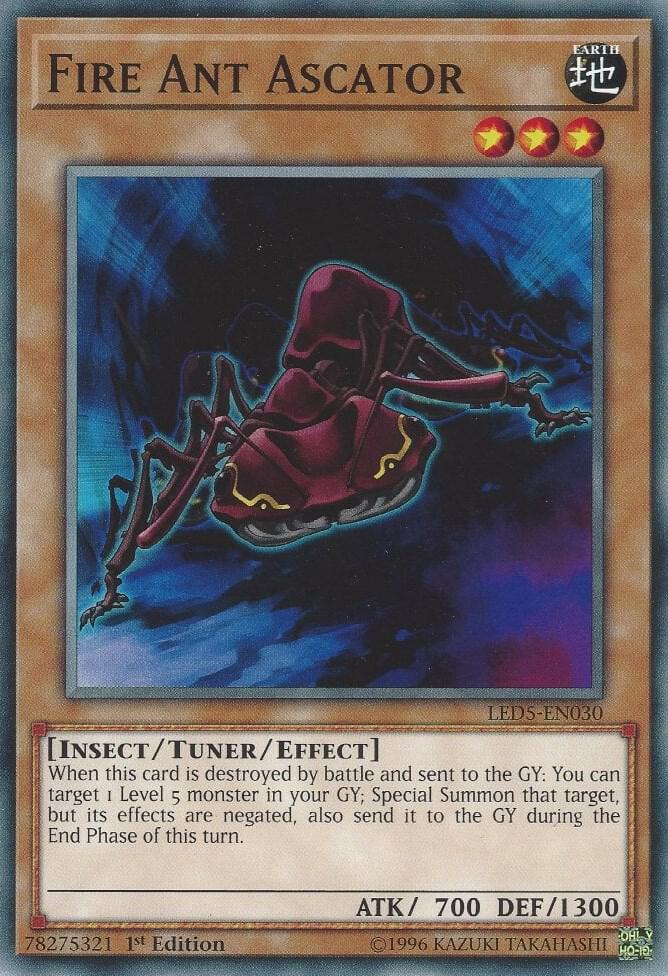 Fire Ant Ascator LED5-EN030 card from Legendary Duelists: Immortal Destiny