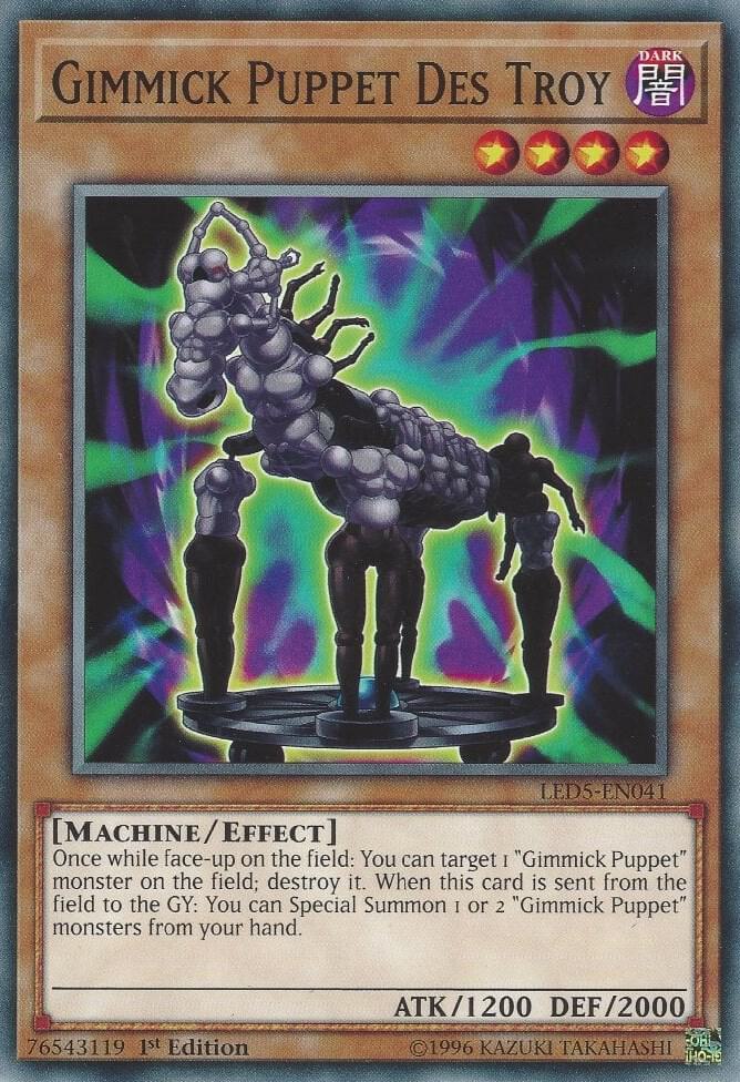 Gimmick Puppet Des Troy LED5-EN041 card from Legendary Duelists: Immortal Destiny