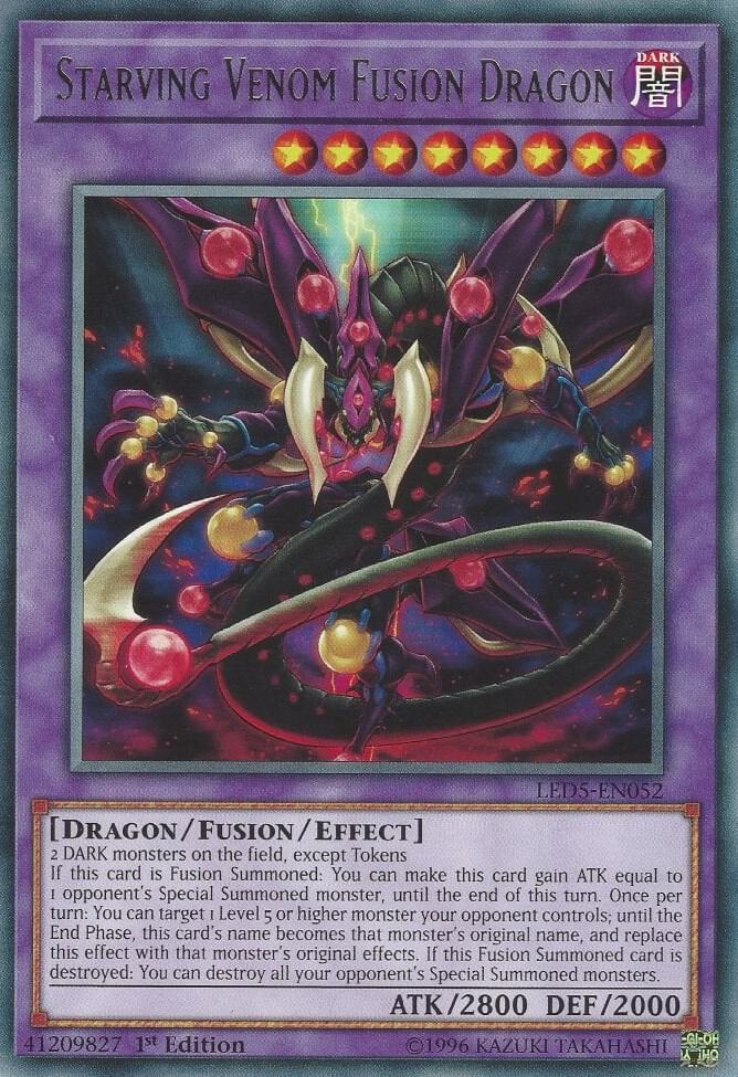 Starving Venom Fusion Dragon LED5-EN052 card from Legendary Duelists: Immortal Destiny