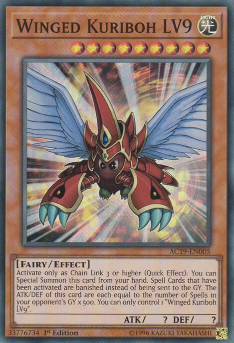 Winged Kuriboh LV9 AC19-EN005 card from Advent Calendar 2019