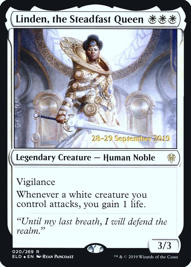 Linden, the Steadfast Queen 20 card from Prerelease Cards