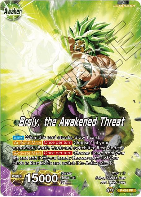 Broly // Broly, the Awakened Threat P-092 card from Expansion Deck Box Set 08: Magnificent Collection - Forsaken Warrior