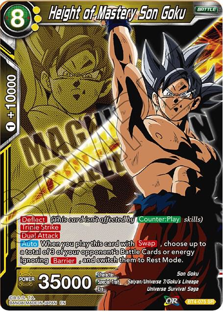 Height of Mastery Son Goku BT4-075 card from Expansion Deck Box Set 08: Magnificent Collection - Forsaken Warrior