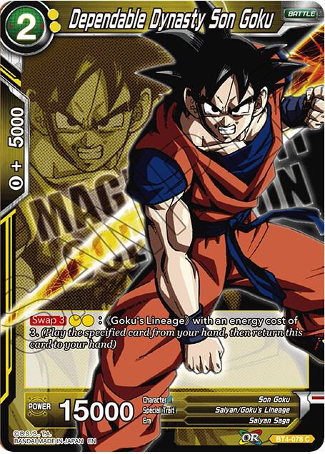 Dependable Dynasty Son Goku BT4-078 card from Expansion Deck Box Set 08: Magnificent Collection - Forsaken Warrior