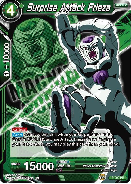 Surprise Attack Frieza P-090 card from Expansion Deck Box Set 08: Magnificent Collection - Forsaken Warrior