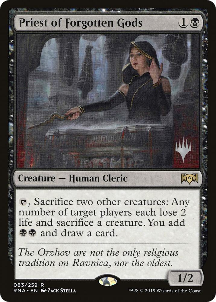 Priest of Forgotten Gods 83 card from Promo Pack: Throne of Eldraine