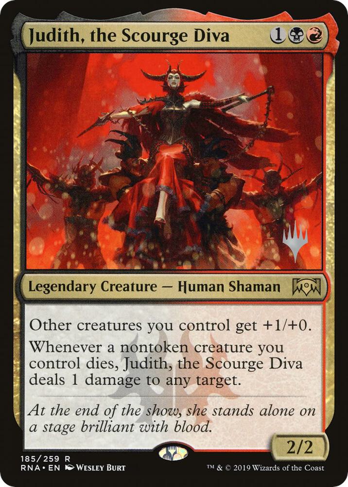 Judith, the Scourge Diva 185 card from Promo Pack: Throne of Eldraine