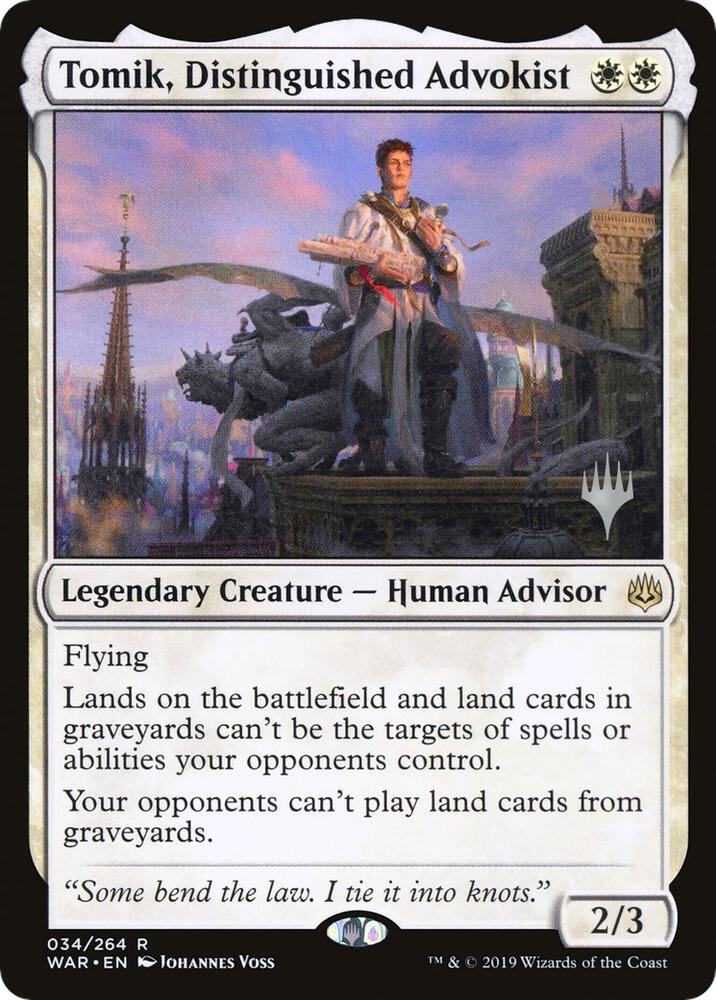 Tomik, Distinguished Advokist 34 card from Promo Pack: Throne of Eldraine