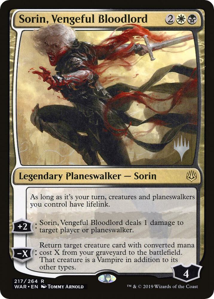 Sorin, Vengeful Bloodlord 217 card from Promo Pack: Throne of Eldraine