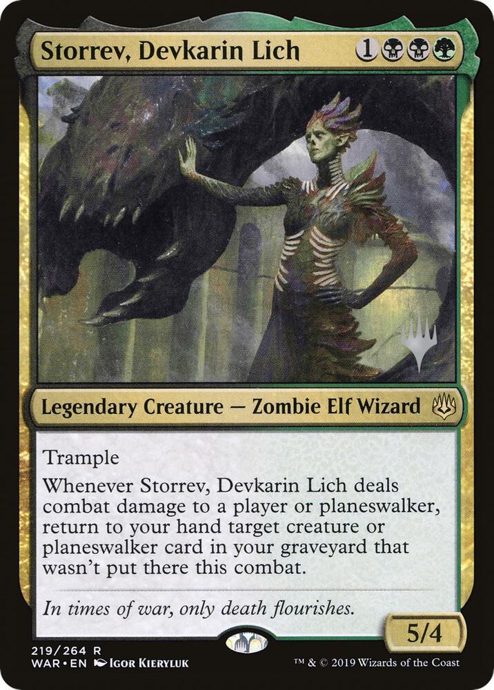 Storrev, Devkarin Lich 219 card from Promo Pack: Throne of Eldraine